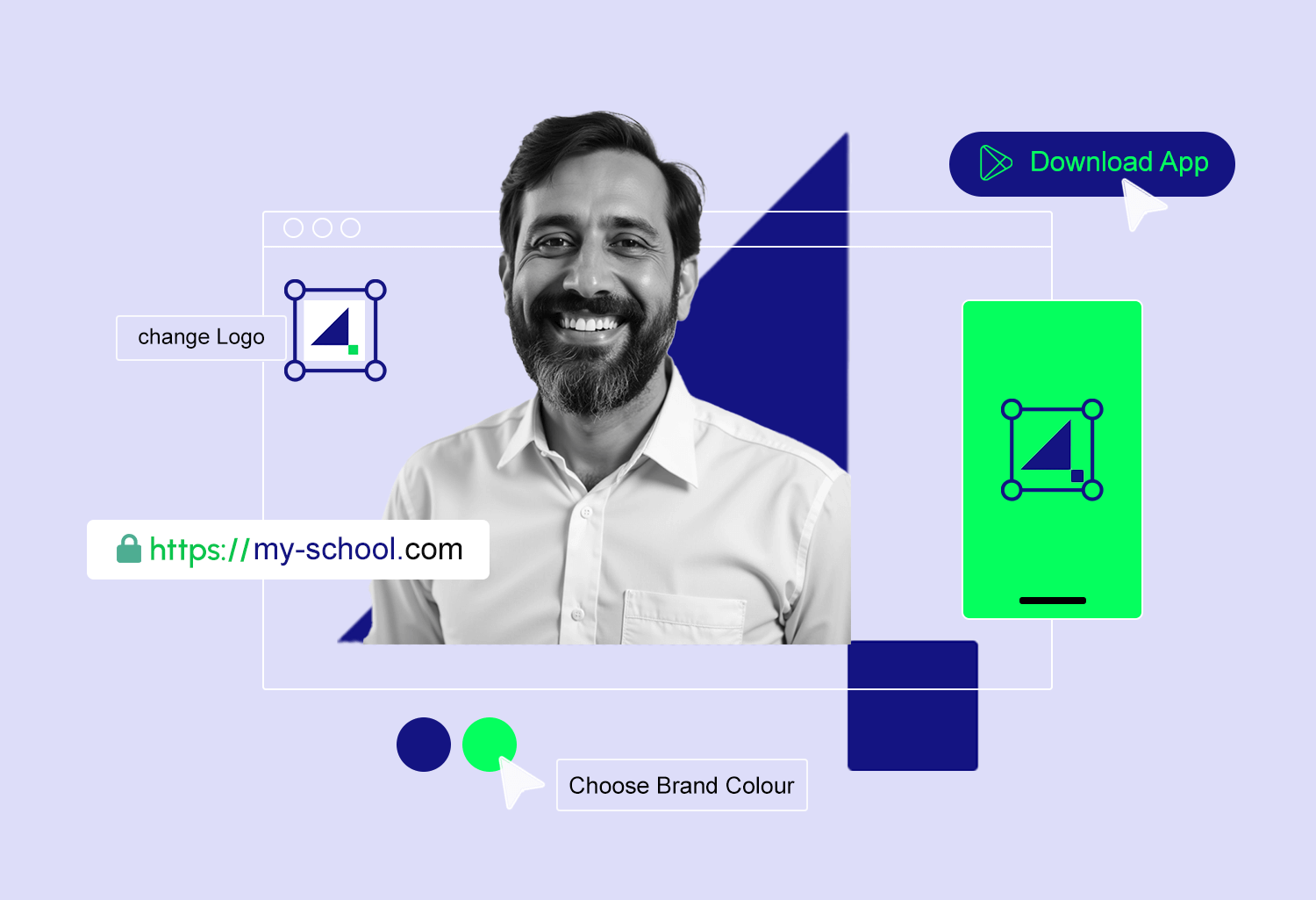 An image representing 4EDU's branded digital presence for schools