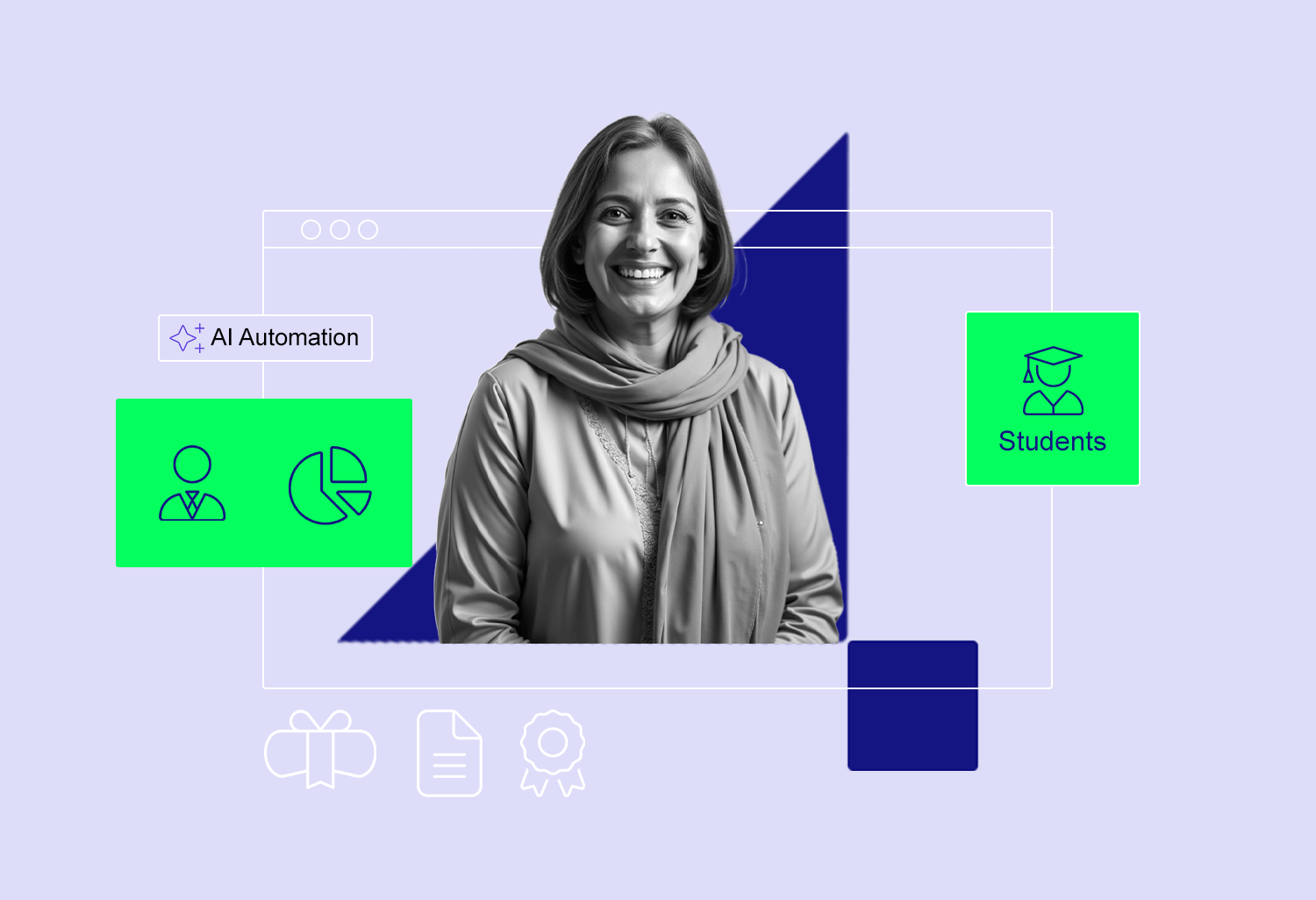 An all-in-one dashboard showing student, staff, and financial management
